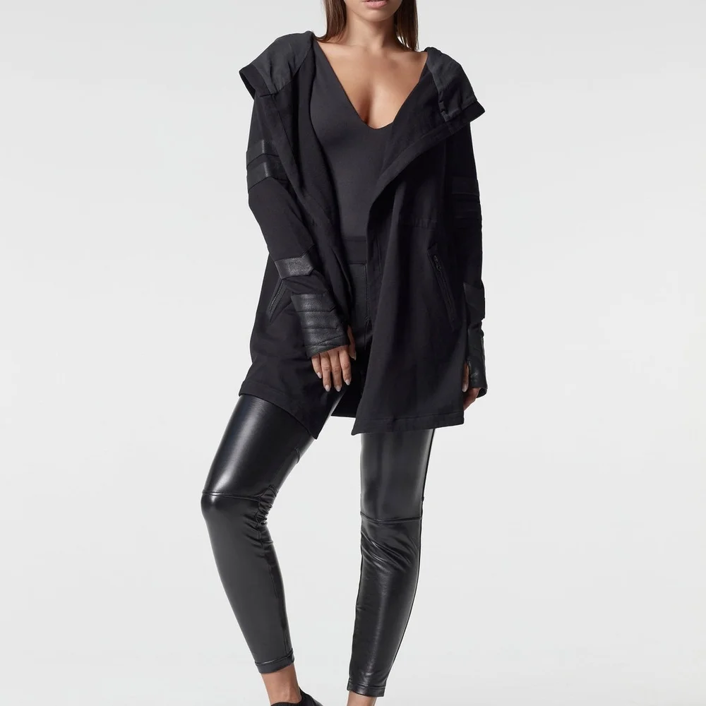 Blanc Noir Black Trench Coat for Women - Picture 2 of 9